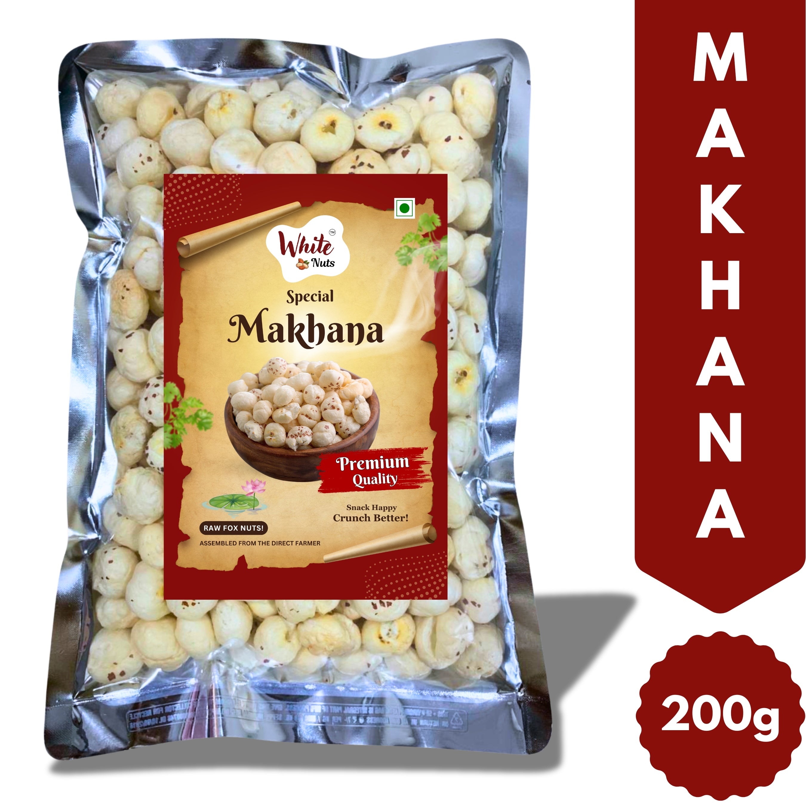 White Nuts Premium Phool Makhana 200 gm