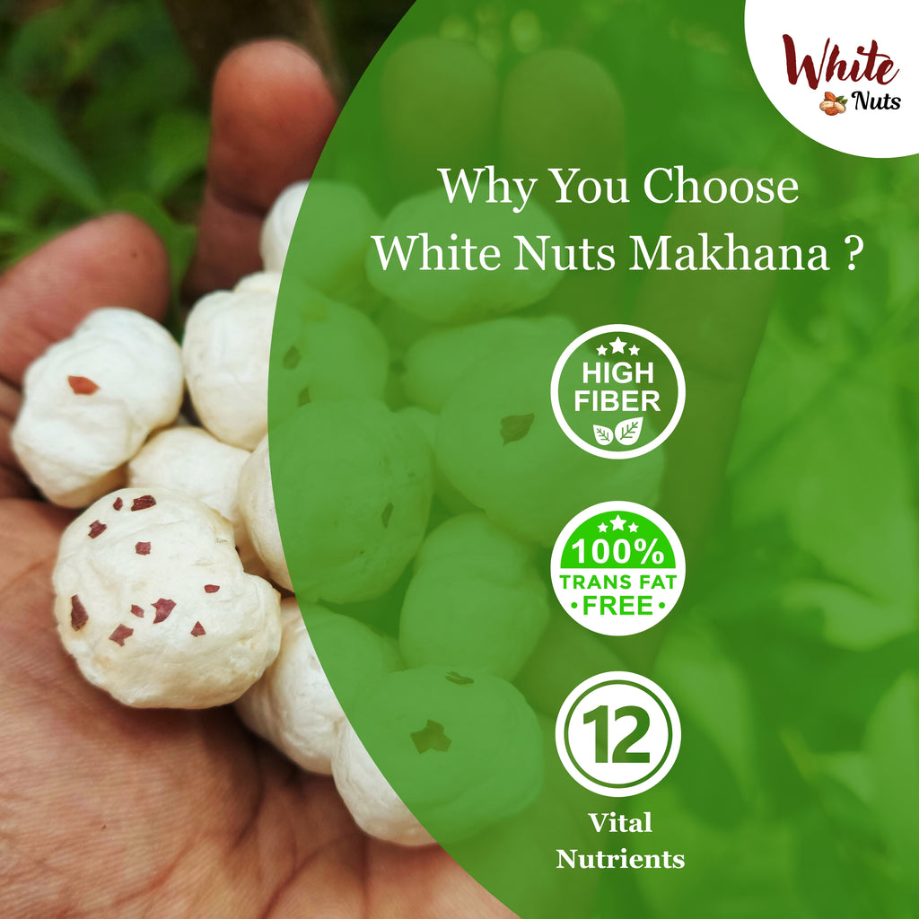 White Nuts Premium Jumbo Size Phool Makhana 200 gm (Pack of 2)