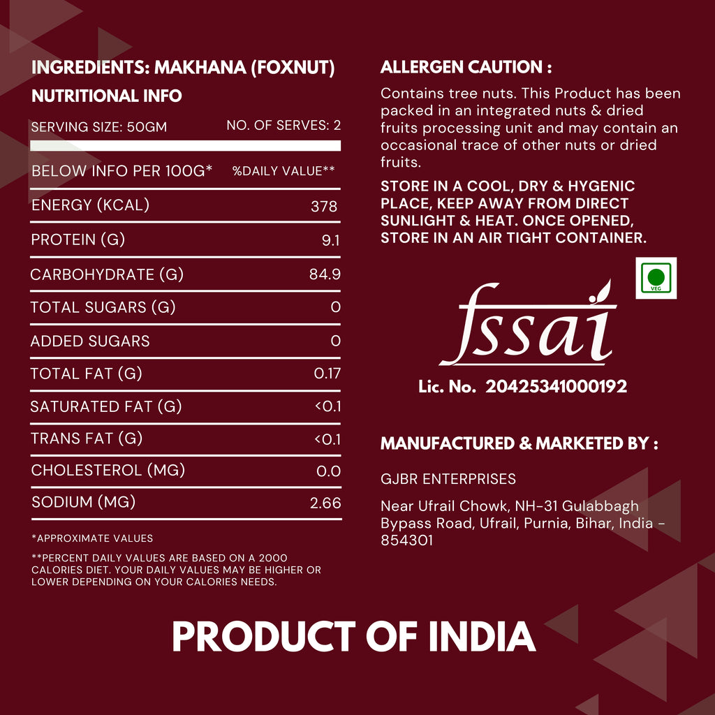 White Nuts Premium Jumbo Size Phool Makhana 200 gm (Pack of 2)