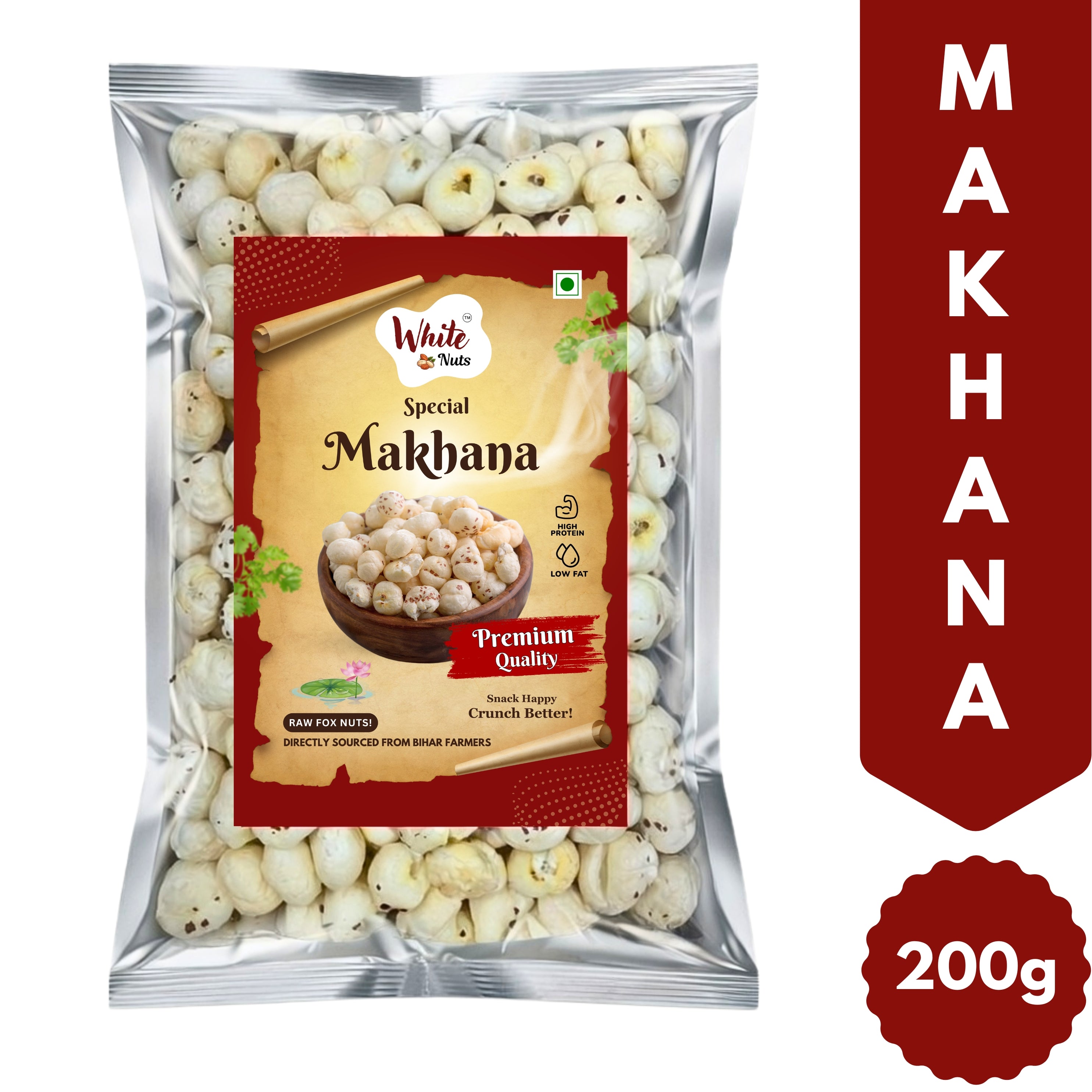 White Nuts Premium Phool Makhana 200 gm