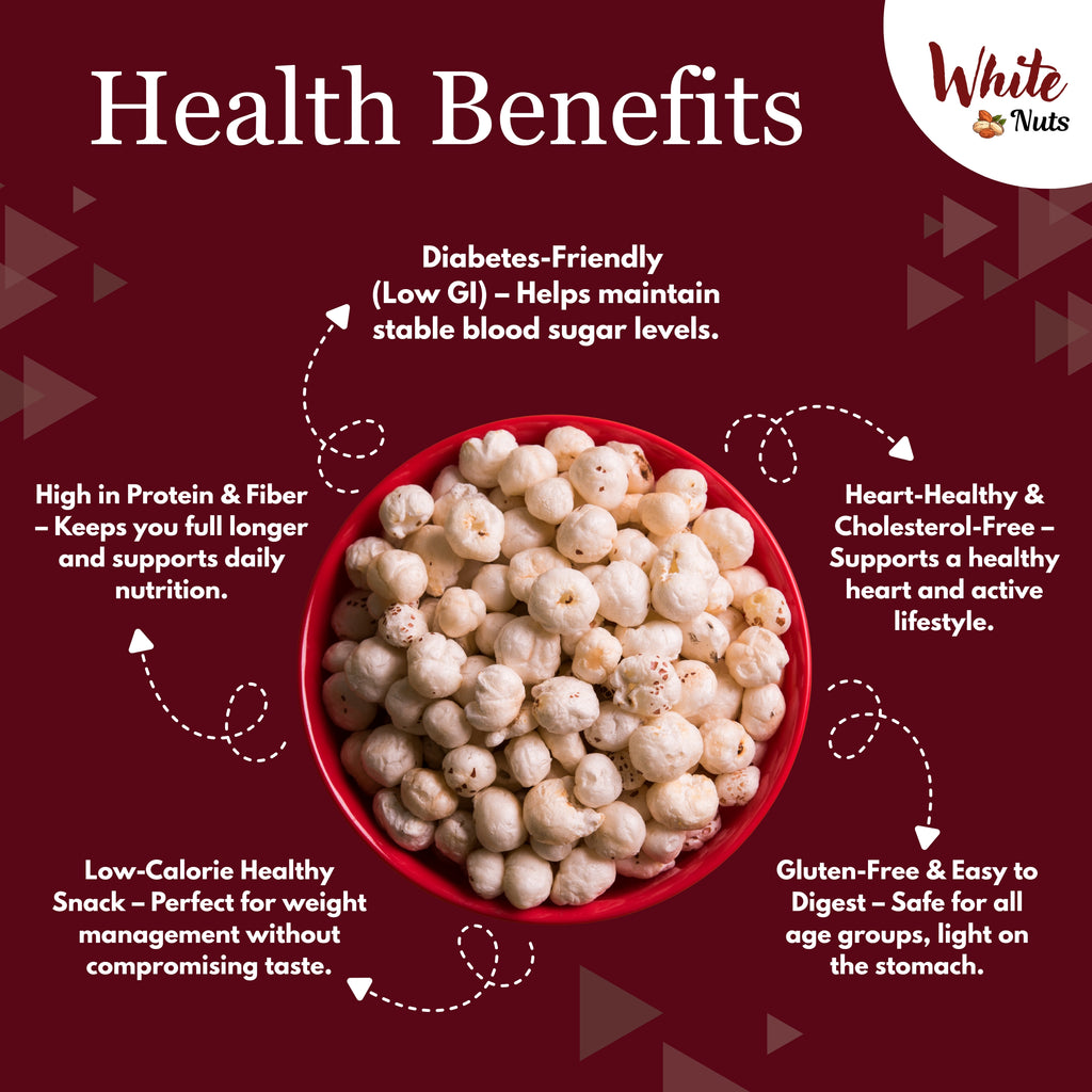 White Nuts Premium Protein Rich and Low Calories Makhana 200 gm